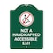 Signmission Not Handicapped Accessible Exit W/ Graphic, Green & White Aluminum Sign, 18" H, 24" L, GW-1824-23549 A-DES-GW-1824-23549 - alternate 1